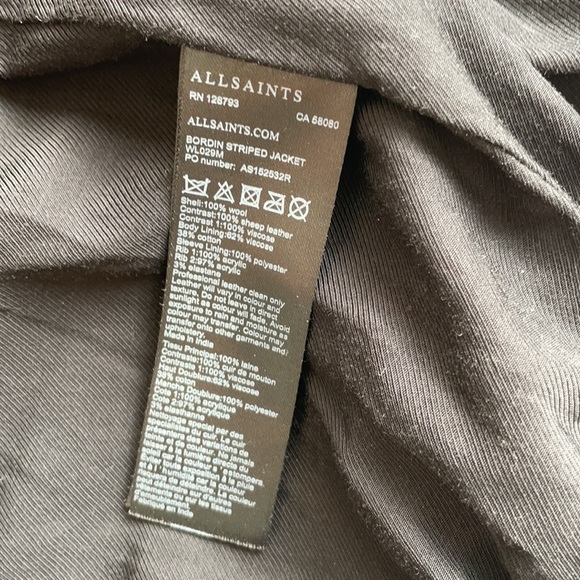 All Saints Bordin Striped Varsity Jacket - Picture 9 of 9